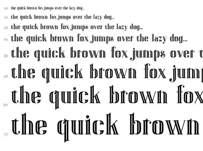 Gatsby Inline font waterfall
